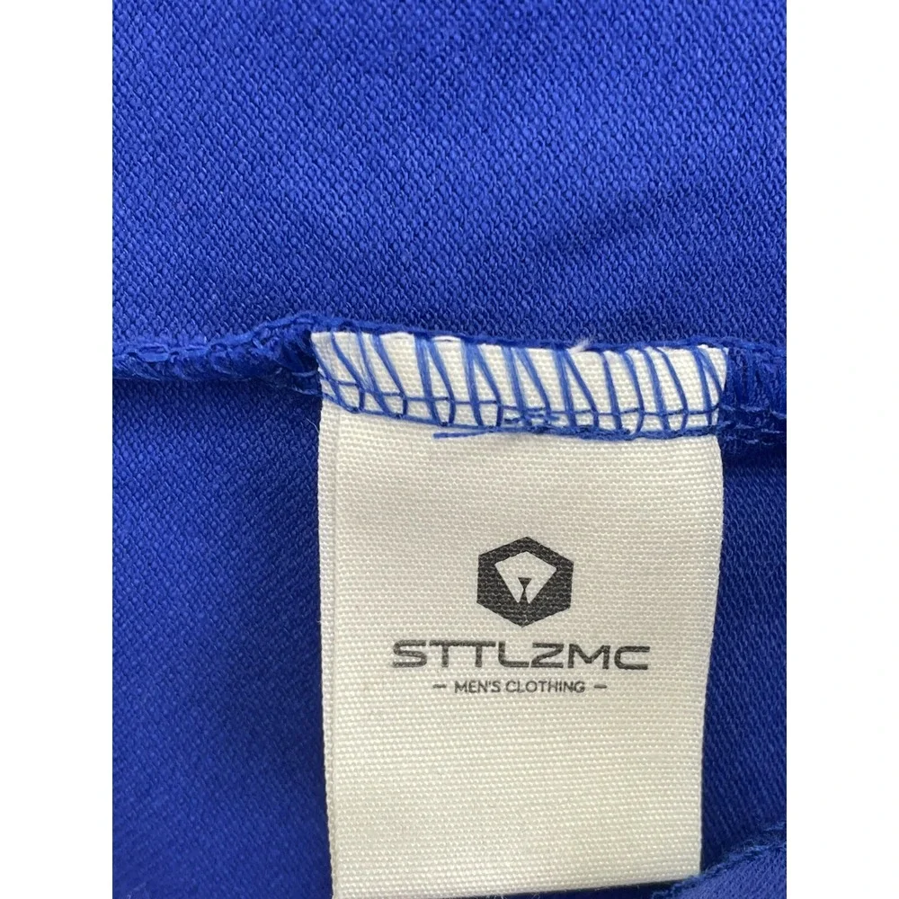 STTLZMC Mens Sz XL Blue Logo L/S Polo Shirt‎ (K9) NWTs